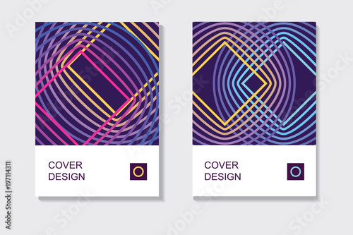 set of abstract guilloche geometric cover designs