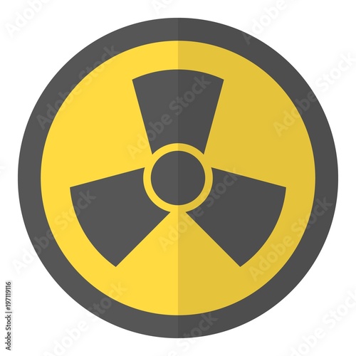 Radioactive icon, flat style