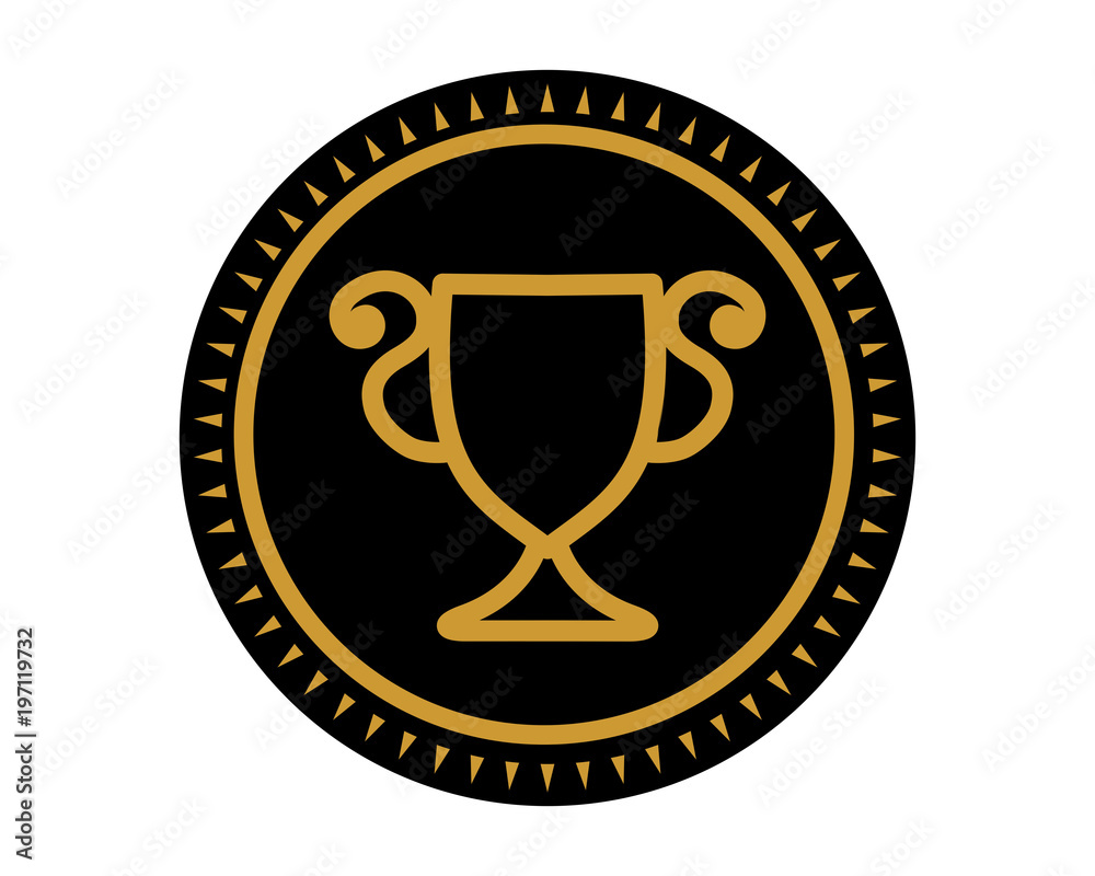 black trophy icon sport equipment tool utensil image vector black trophy icon sport equipment tool utensil image vector