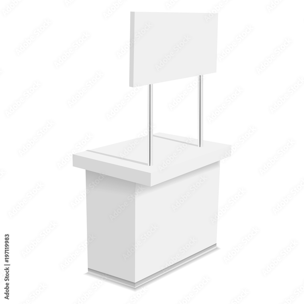 Information kiosk mockup, realistic style Information kiosk mockup, realistic style