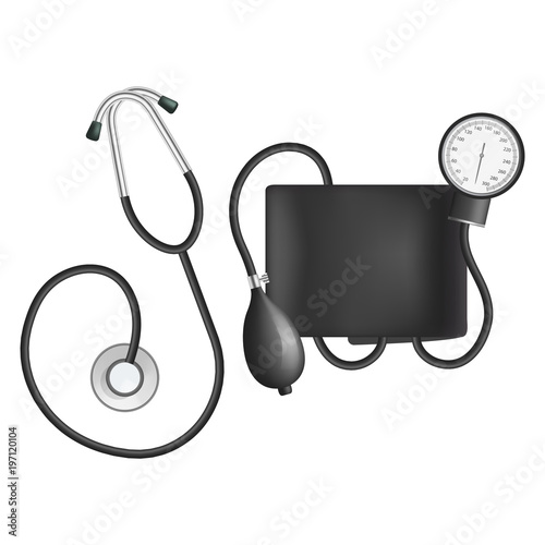Diagnostic tonometer mockup, realistic style