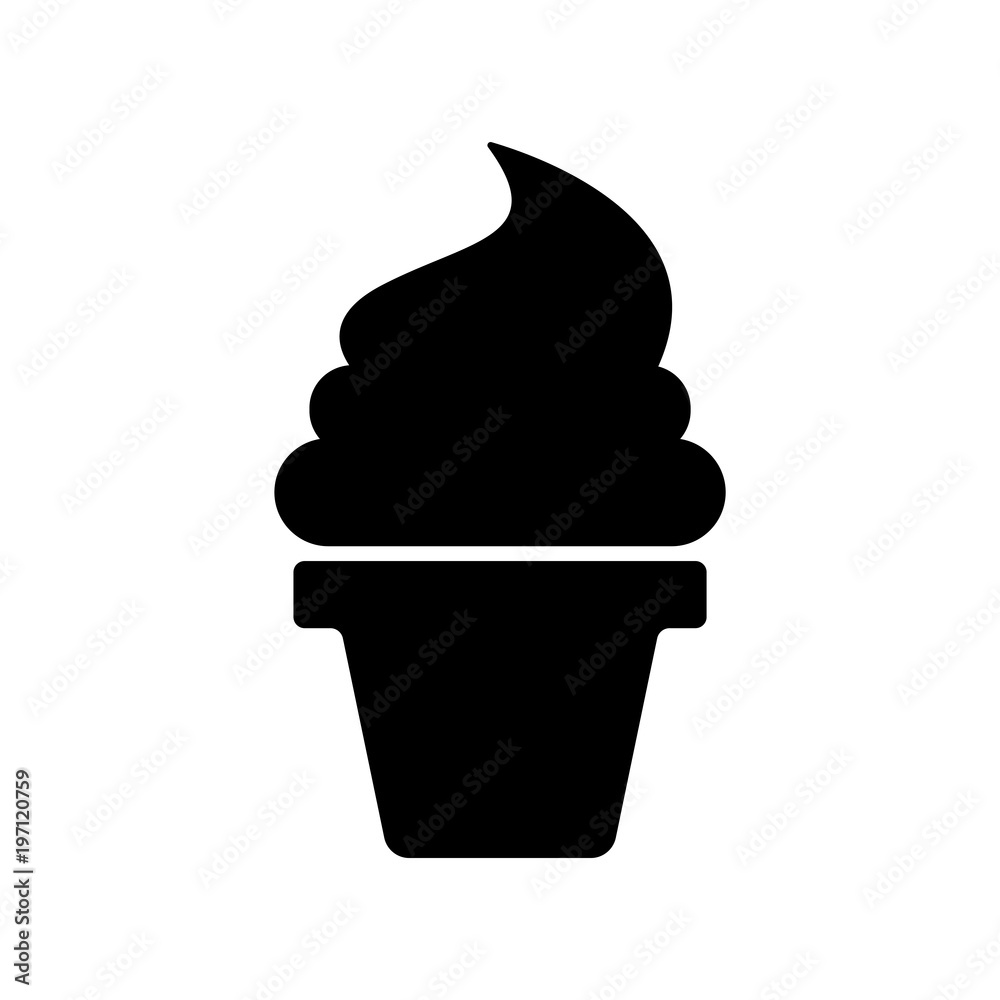 ice cream silhouette icon isolated vector ice cream silhouette icon isolated vector