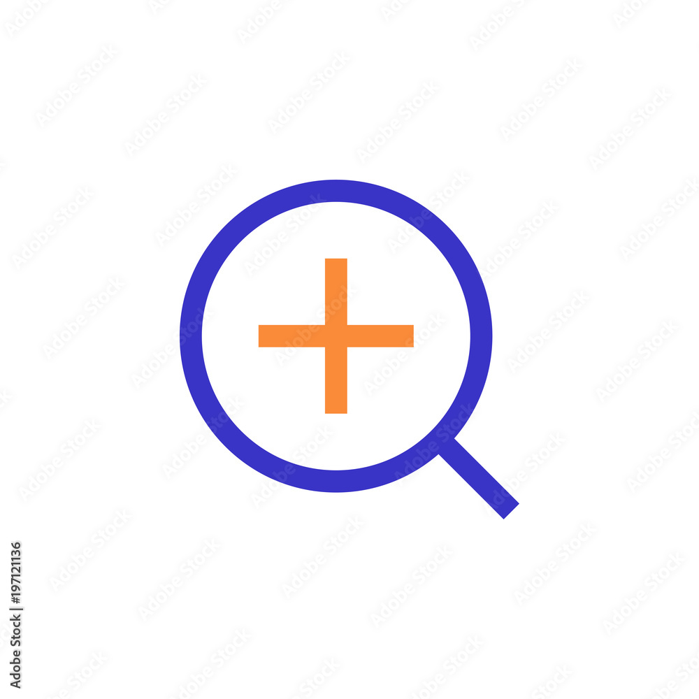 search outline blue orange icon vector illustration search outline blue orange icon vector illustration