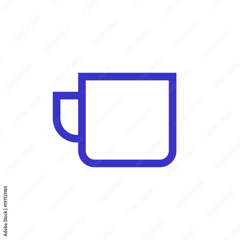 cup outline blue orange icon vector illustration cup outline blue orange icon vector illustration