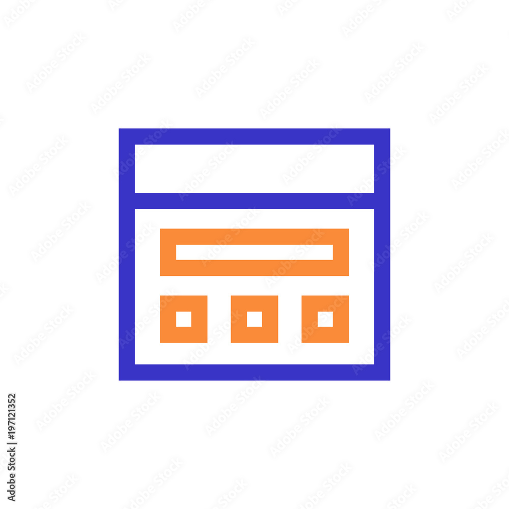calendar outline blue orange icon vector illustration calendar outline blue orange icon vector illustration