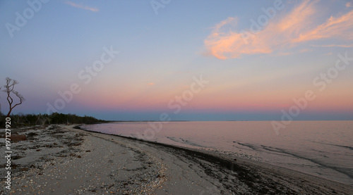 The sunset on the East Cape of Everglades National Park  Florida..