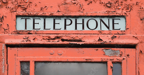 Old telephone booth fragment.