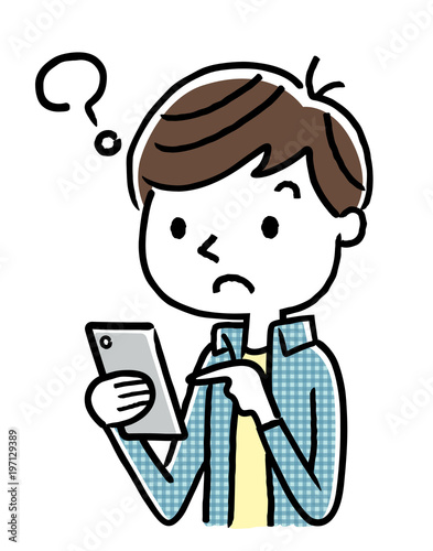 男の子：スマートフォン