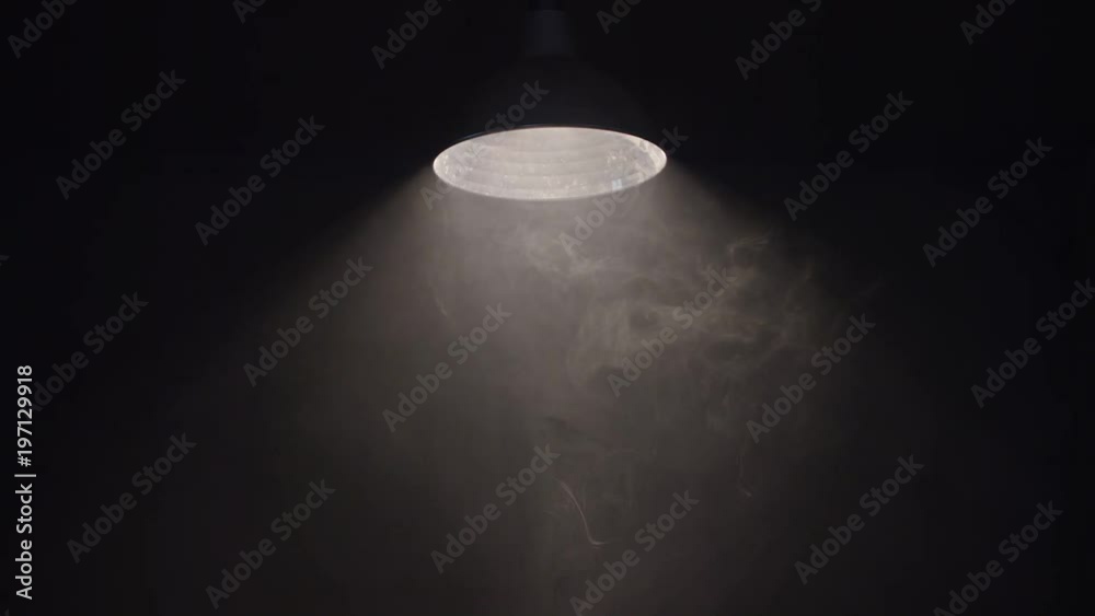 Hanging Swaying Lamp On Dark Room. Shot On Red Cinema Camera In Slow Motion.