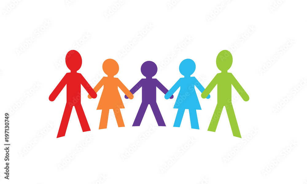 Silhouette of people who hold hands of team work for business success Silhouette of people who hold hands of team work for business success