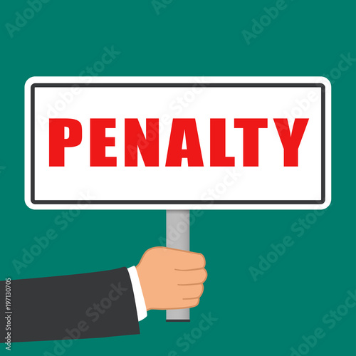 penalty word sign flat concept