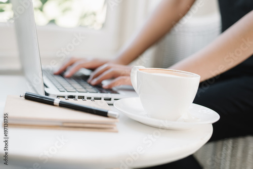 beautiful young woman using laptop computer