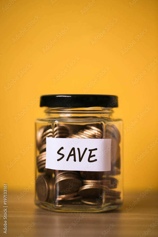 Coins In Glass Save Money Jar Coins In Glass Save Money Jar