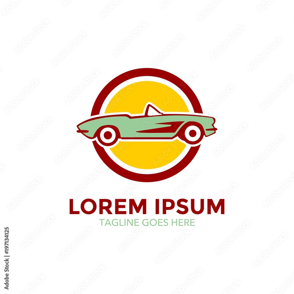 Fototapeta premium classic car logo. vector illustration. unique