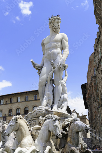 Der Neptunbrunnen von Bartolomeo Ammannati, 1575, Piazza della Signoria, Florenz, Toskana, Italien, Europa