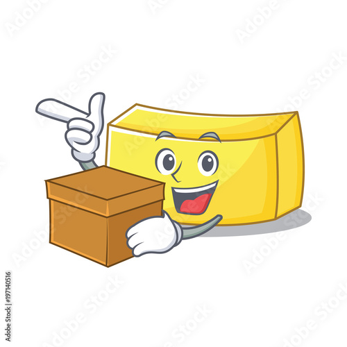 With box butter character cartoon style