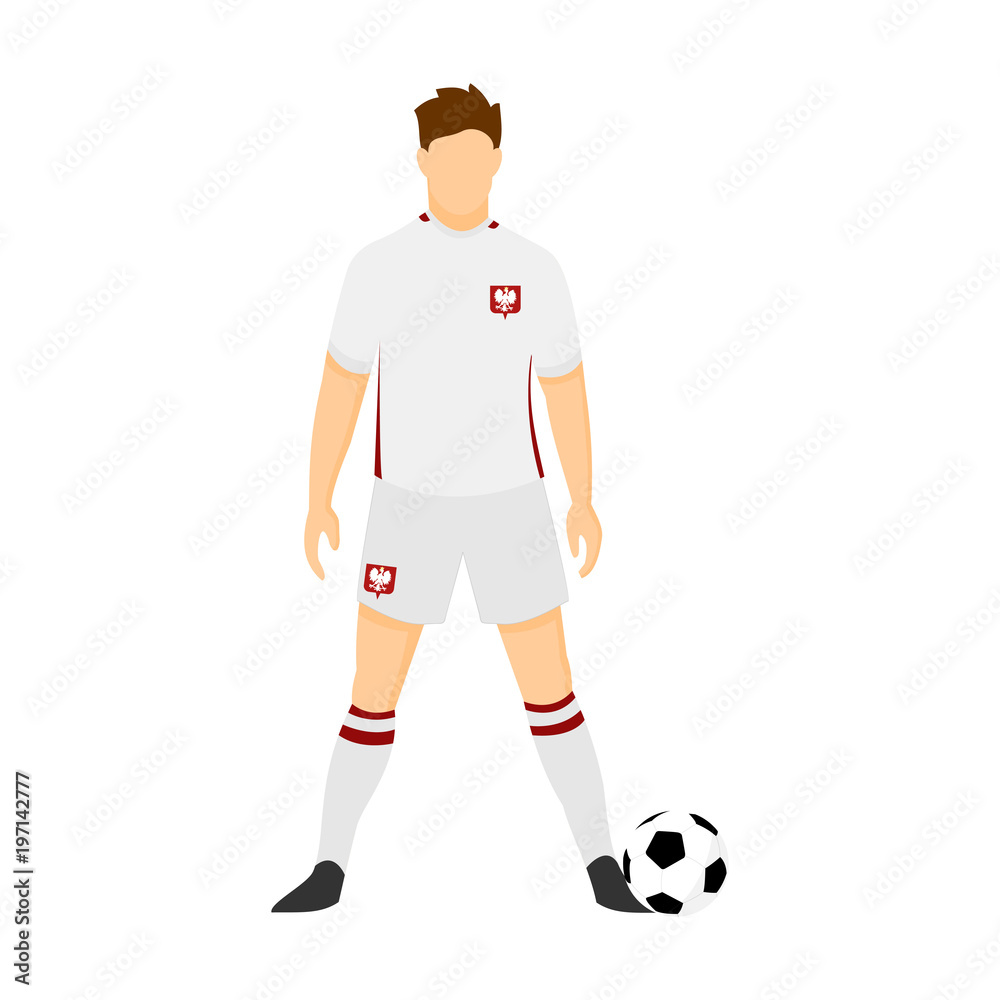 Poland Football Uniform National Team Illustration