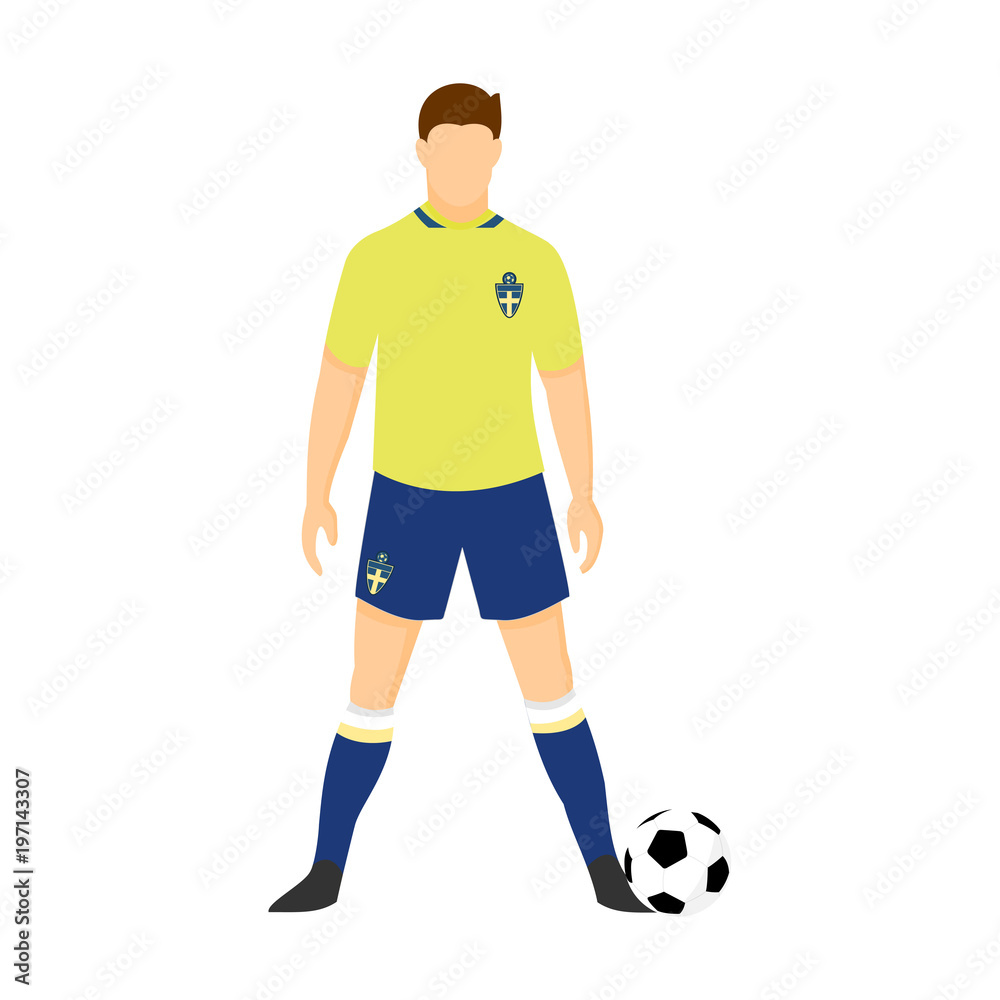 Sweden Football Uniform National Team Illustration Sweden Football Uniform National Team Illustration