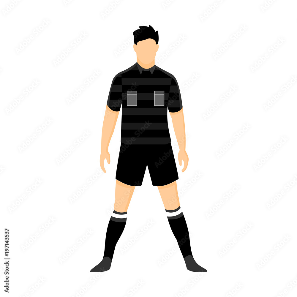 Referee Football Black Uniform Illustration Referee Football Black Uniform Illustration