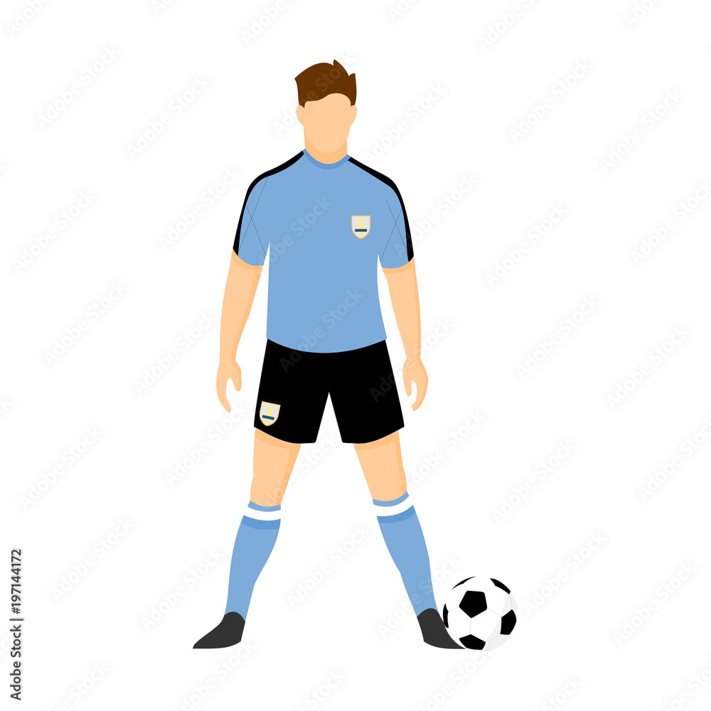 Uruguay Football Uniform National Team Illustration