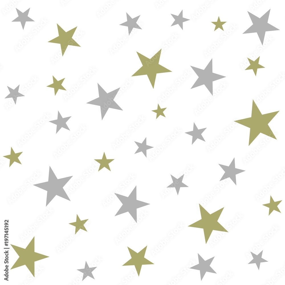 Christmas holiday background, seamless pattern with stars. Vector illustration.