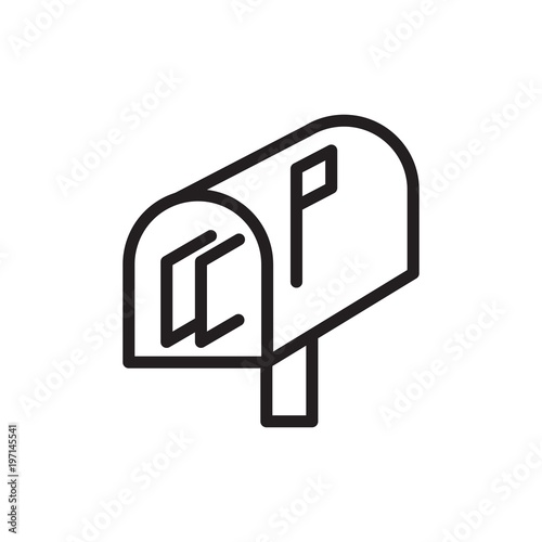 mailbox with mails outlined vector icon. Modern simple isolated sign. Pixel perfect vector  illustration for logo, website, mobile app and other designs