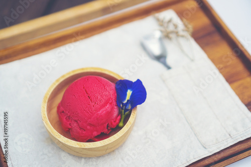 Homemade cherry ice cream o...