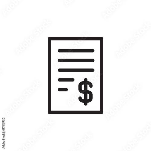 bill, cheque outlined vector icon. Modern simple isolated sign. Pixel perfect vector illustration for logo, website, mobile app and other designs