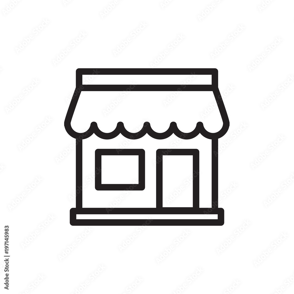 shop, market outlined vector icon. Modern simple isolated sign. Pixel perfect vector  illustration for logo, website, mobile app and other designs