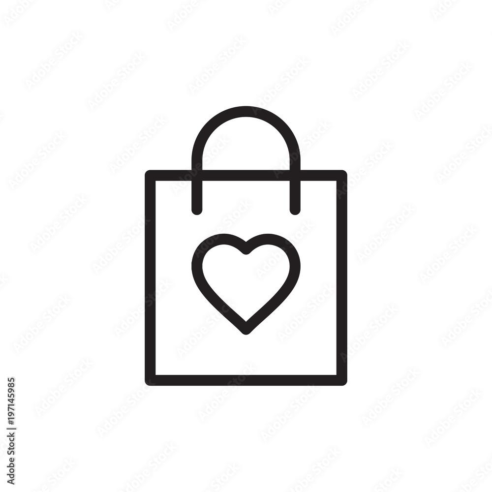 favorite shopping bag outlined vector icon. Modern simple isolated sign. Pixel perfect vector illustration for logo, website, mobile app and other designs favorite shopping bag outlined vector icon. Modern simple isolated sign. Pixel perfect vector illustration for logo, website, mobile app and other designs