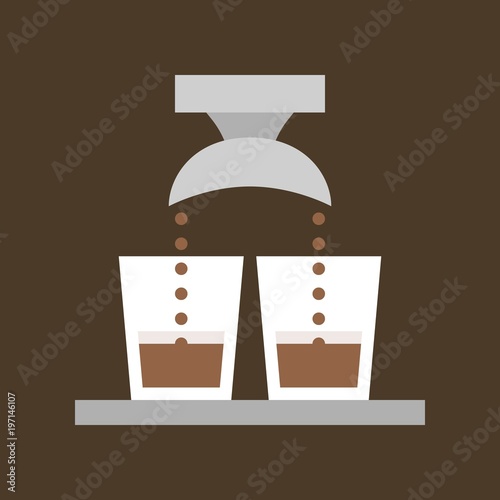 Double shot of espresso, flat icon for coffee shop concept
