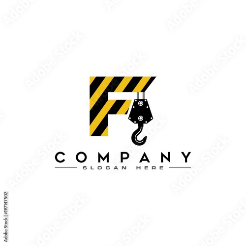 sophisticated luxury logos, concept logo excavator letter F, real estate, construction , initials icon design