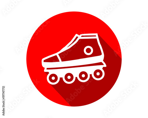 red roller skates shoes icon circle sports equipment tool utensil image vector