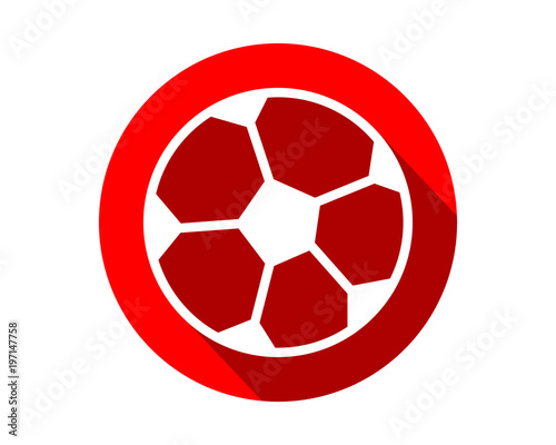 red soccer icon circle sports equipment tool utensil image vector