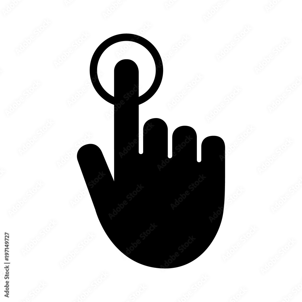Hand with finger touch or tap gesture flat vector icon for apps and websites Hand with finger touch or tap gesture flat vector icon for apps and websites