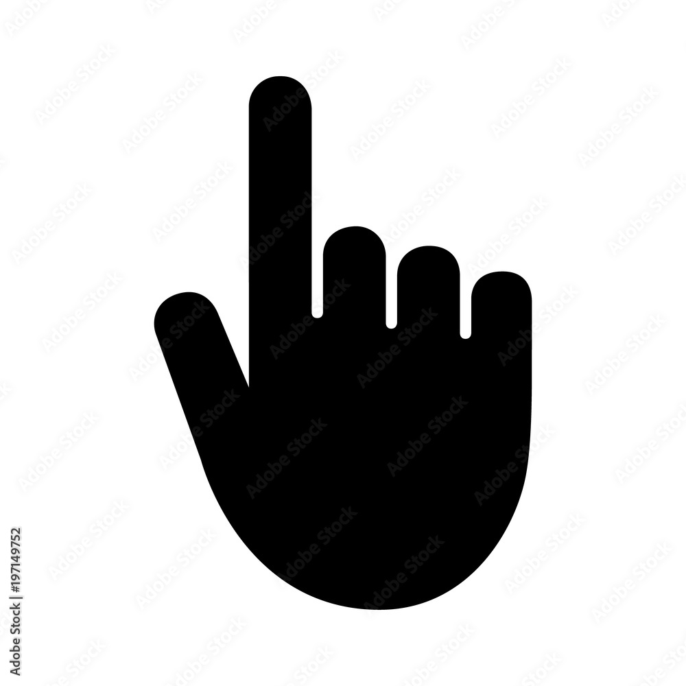 Hand with index finger touch / tap gesture flat icon for apps and websites 