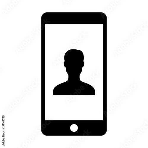 Video chat, video conference or telemedicine on mobile phone flat vector icon for apps