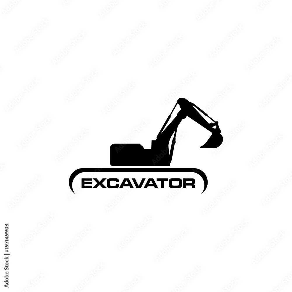 Naklejka premium excavator logo vector
