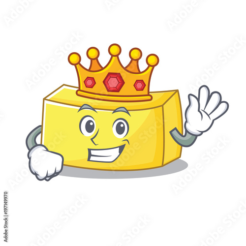 King butter mascot cartoon style