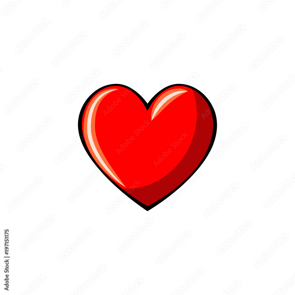 Red heart icon. Design elements. Greeting card design.  illustration.