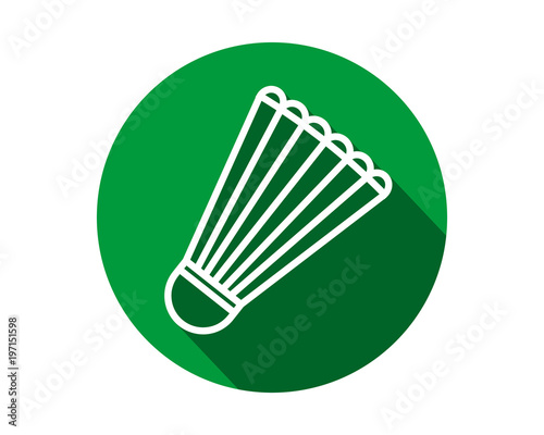 green badminton shuttlecock icon circle sports equipment tool utensil image vector