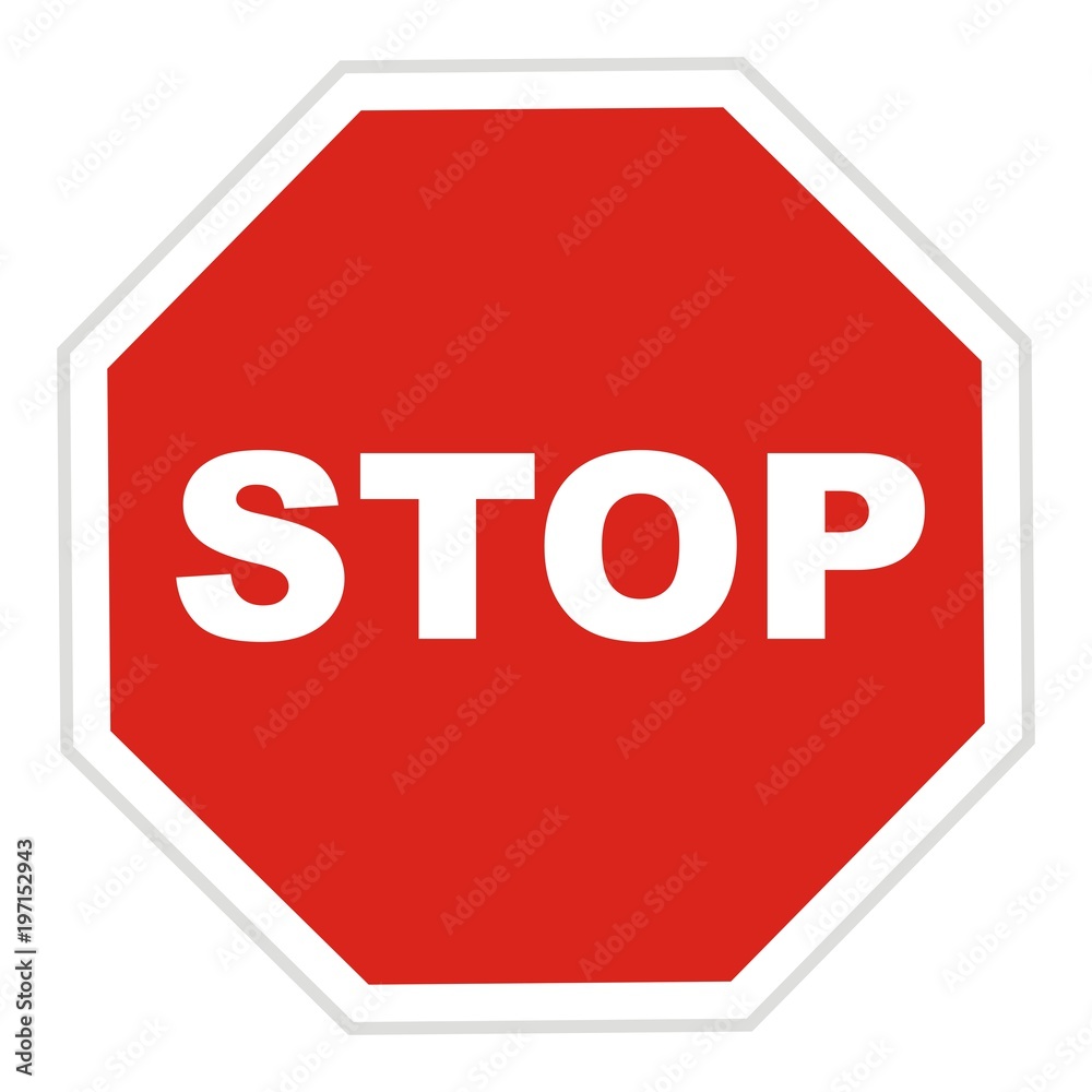 Stop sign, traffic sign, road signalization, vector icon Stop sign, traffic sign, road signalization, vector icon