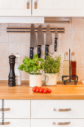 food on the kitchen counter top  photo