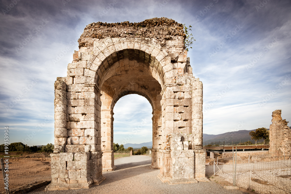 Archaeological Roman arch in Cáparra