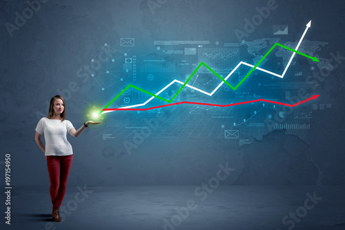 Woman holding stock-market