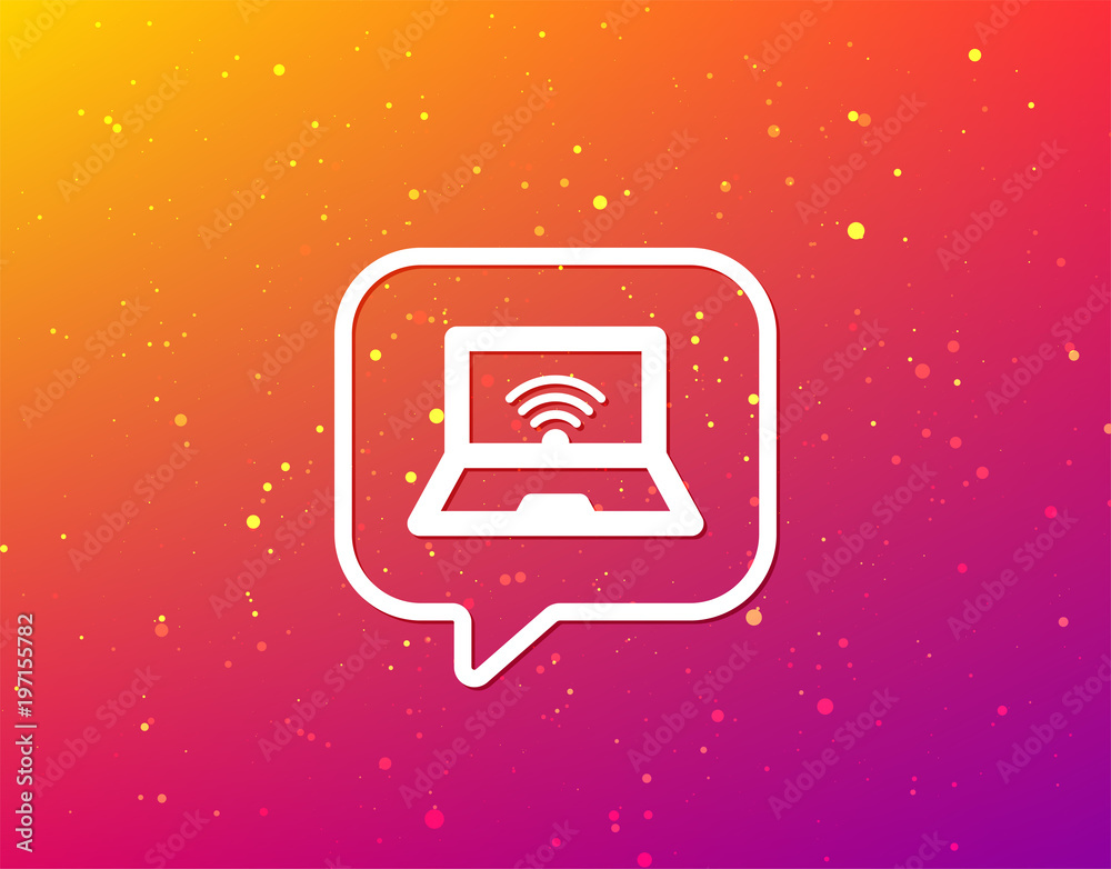 Computer with wifi icon. Notebook or laptop pc. Computer with wifi icon. Notebook or laptop pc.
