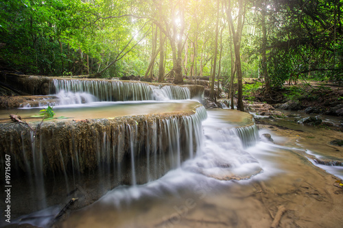 Huay Mae Kamin Waterfall  beautiful waterfall in rainforest at Kanchanaburi province  Thailand