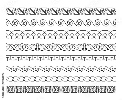 Linear lacework borders set