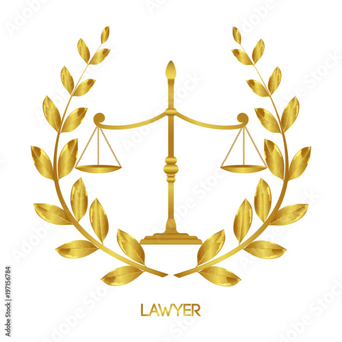 Legal office. Law firm. Justice Scales. Juridical emblem