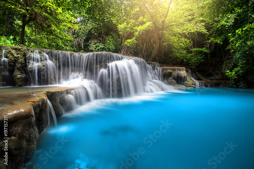 Huay Mae Kamin Waterfall  beautiful waterfall in rainforest at Kanchanaburi province  Thailand